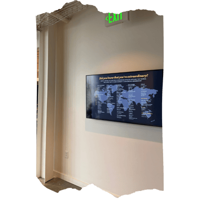 Digital sign at The Shop