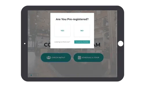 Front desk tablet check in pre-register