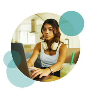 working with headphones