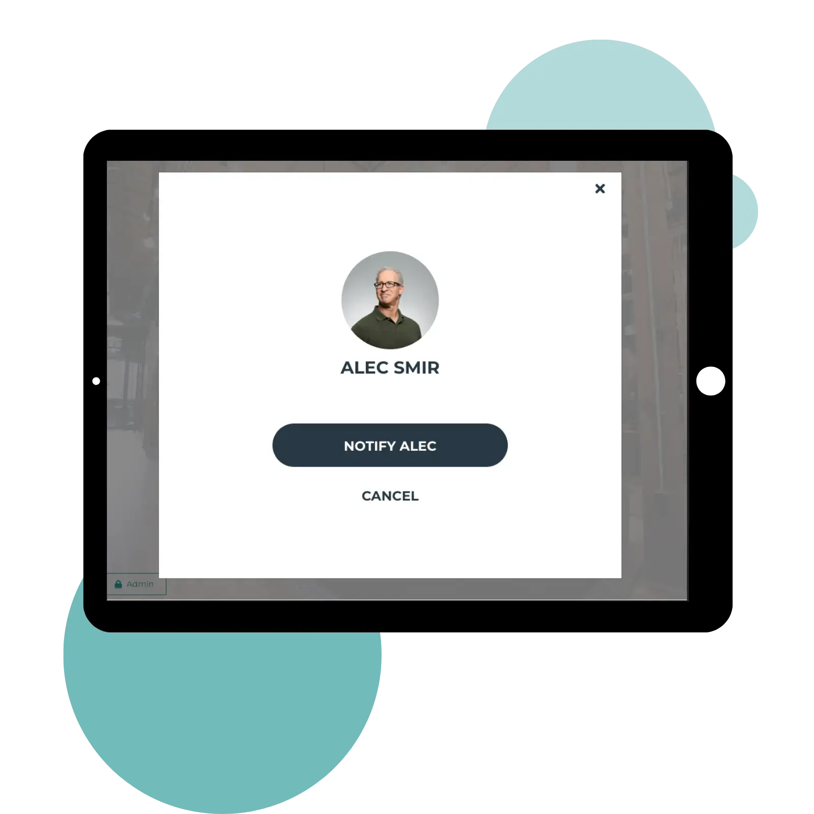 Coworks Visitor Check In App screenshot front dewsek tablet